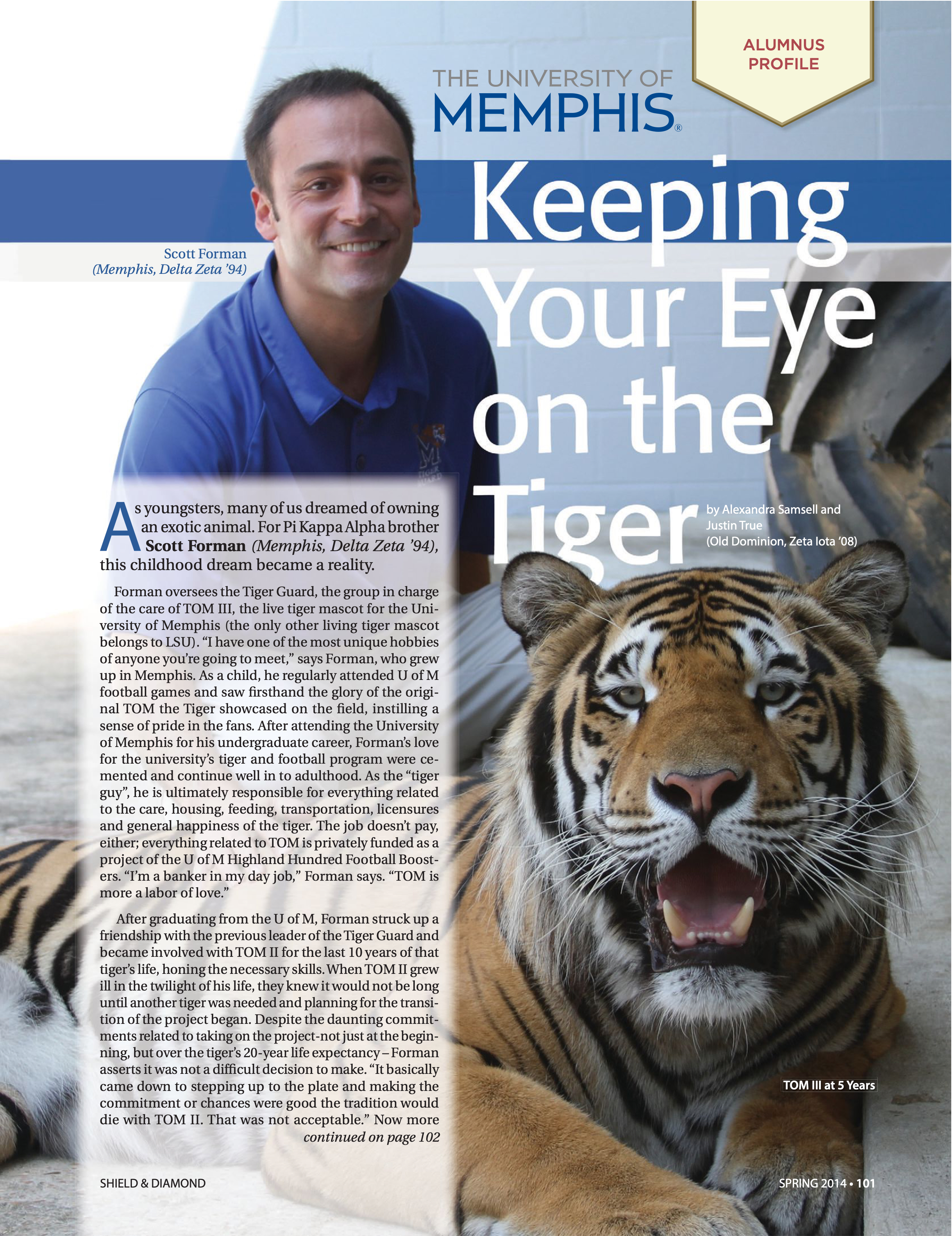 Alumnus Profile: Keeping Your Eye On the Tiger